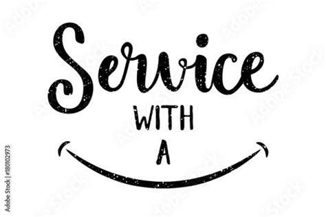 Service With A Smile On Blackboard Stock Image And Royalty Free