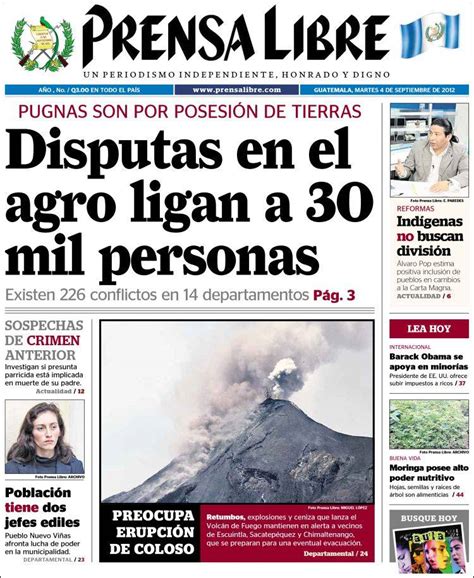 Periódico Prensa Libre Guatemala Periódicos De Guatemala Edición De