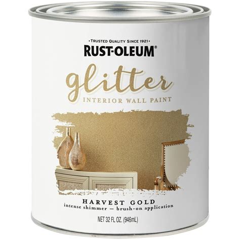 Rust Oleum Glitter Interior Wall Paint 32oz Harvest Gold