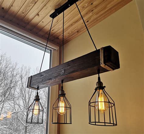 Rustic lighting - wood chandelier