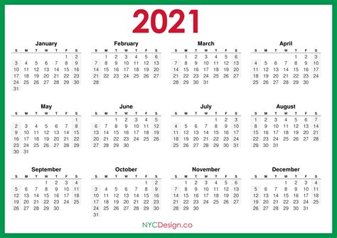 Sunday To Saturday Monthly Calendar 2021 Calendar Printables Free Blank