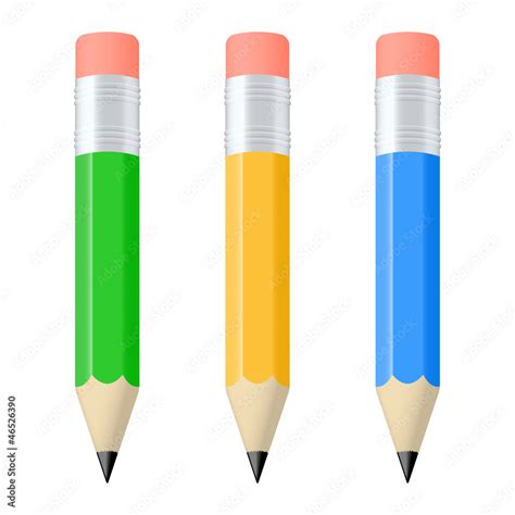 Set Of Colorful Pencils Vector Illustration Stock Vector Adobe Stock