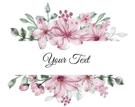 Free Vector Beautiful Floral Frame With Elegant Flower With Leaves