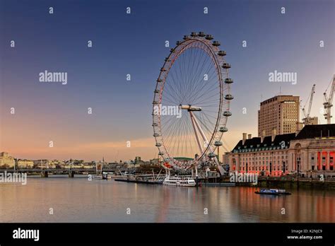 London Eye Ferris Wheel On The River Thames London England United