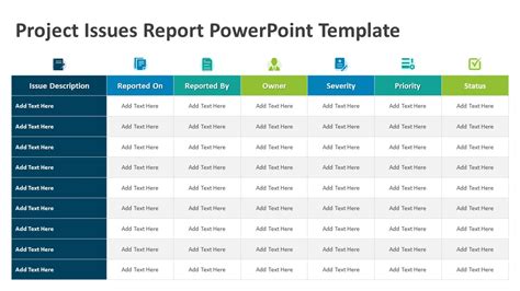 Project Issues Report Powerpoint Template Report Ppt Template
