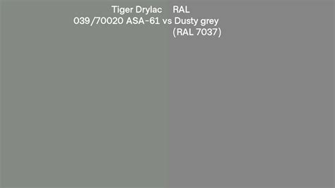 Tiger Drylac 039 70020 ASA 61 Vs RAL Dusty Grey RAL 7037 Side By Side