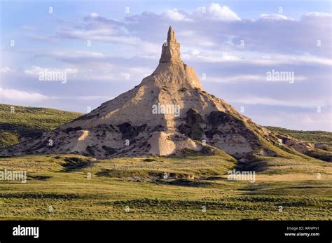 Chimney Rock Famous Geographic Landmark Near To Bayard Ne Stock Photo