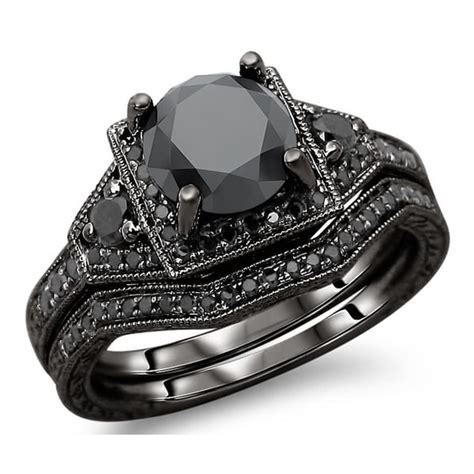Our engagement rings are handcrafted from recycled precious metals and set with beyond conflict free diamonds™ and vibrant gemstones. Shop 14k Black Gold 3ct TDW Black Round Diamond Engagement ...