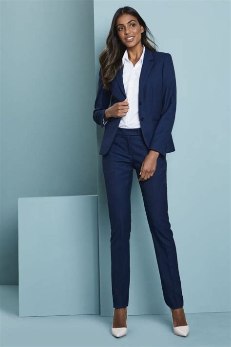 Contemporary Womens Two Button Jacketslim Leg Trouser Suit