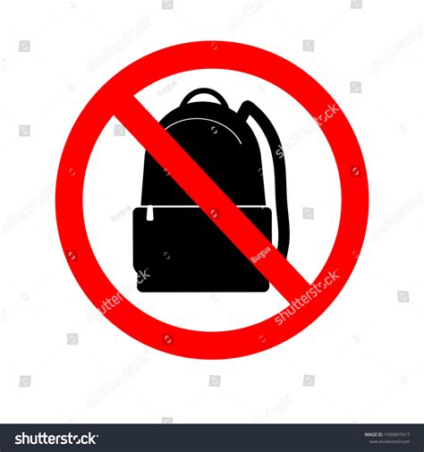 No Backpacks Allowed Forbidden Enter Backpacks Stock Vector Royalty