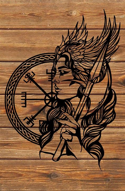 png svg file valkyrie viking warrior woman stencil for cricut etsy