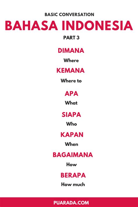 Here Are Some Basic For Bahasa Indonesia This Is Specially For People