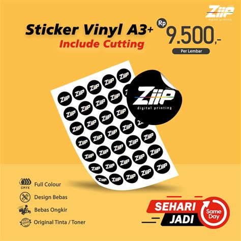 Jual Cetak Stiker Label Vinyl A Include Cutting Shopee Indonesia