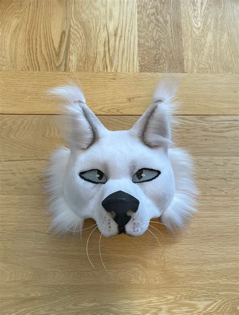 Therian Wolf Mask Quadrobics Mask White Shepherd Dog Mask Etsy
