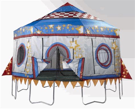 Saffun 15ft outdoor trampoline with enclosure. Rocket Trampoline Tent for 15' JumpKing Combo