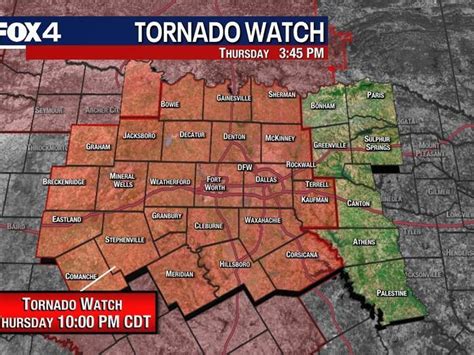 Dallas Weather Tornado Watch Issued For North Texas Thursday