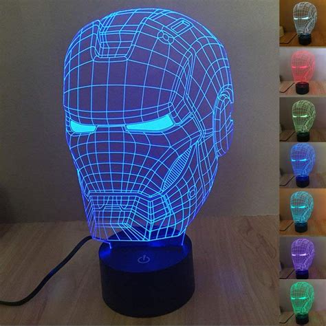 Buy Smartera 3d Optical Illusion Iron Man Helmet Panel Model Lighting