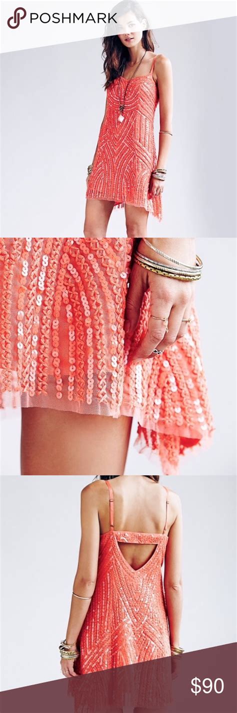 Free People Coral Sequin Dress Clothes Design Fashion Dress Brands