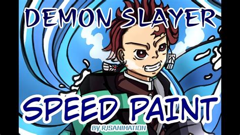 Speed Paint Demon Slayertanjiro Water Breathing Style Youtube