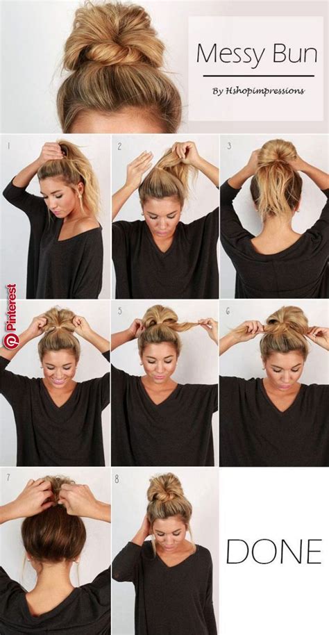 A messy bun involves adding your hair some texture. Pin on Helpful to know