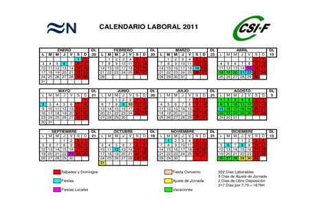 Calendario Laboral Csi·f