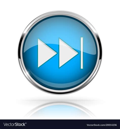 Blue Round Media Button Fast Forward Button Vector Image