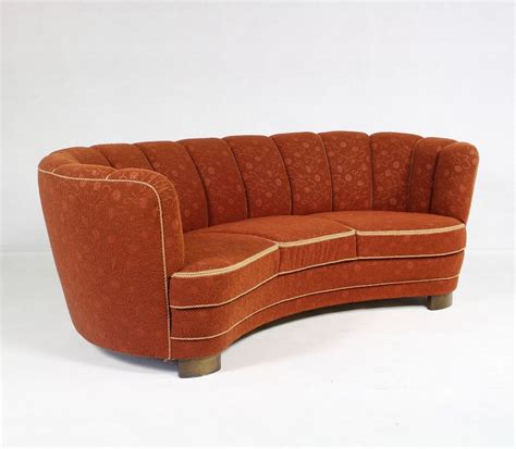 Vintage Art Deco Curved Sofa 1940s Art Deco Sofa Art Deco Furniture