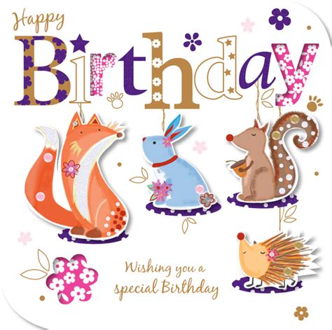 Handmade Animals Happy Birthday Greeting Card Cards Love Kates