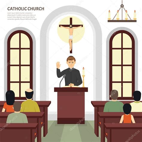 Catholic Church Priest Stock Illustration By ©macrovector 116711418