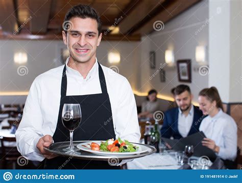 Waiter With Serving Tray Stock Photo Image Of Male 191481914