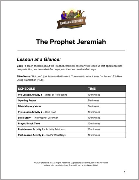 Jeremiah 38 The Prophet Jeremiah Preschool Curriculum Sharefaith Kids