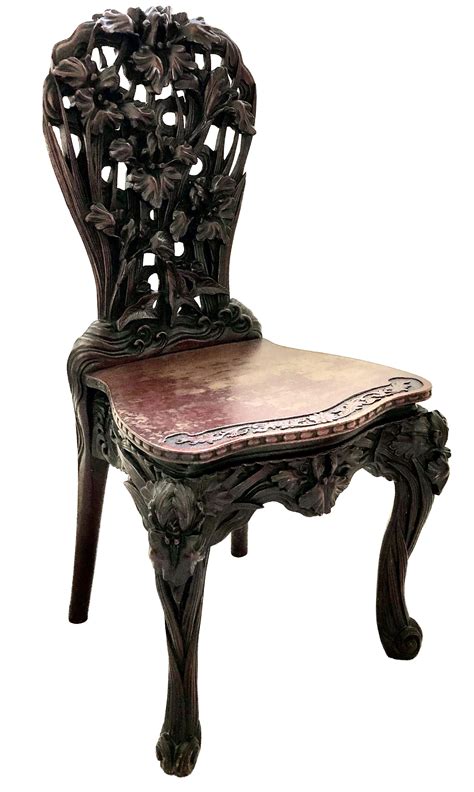 Antique Japanese Carved Iris Chair Knightsbridge Charleston