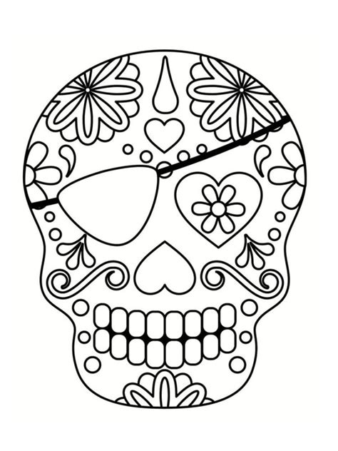 Coloriage tête de mort mexicaine : 20 dessins à imprimer | Halloween