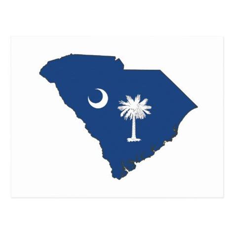South Carolina Silhouette Map Shaped State Flag Postcard