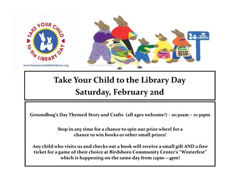 Take Your Child To The Library Day Berks County Public Libraries