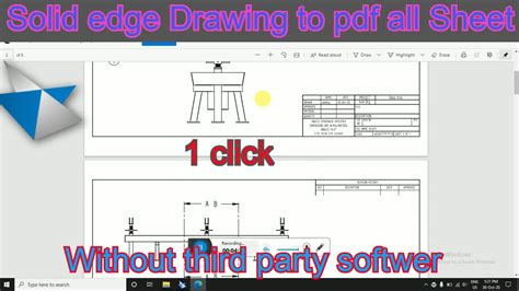 Solid Edge Drawing To Pdf All Sheet On 1 Click Youtube