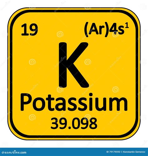 Periodic Table Element Potassium Icon Stock Illustration