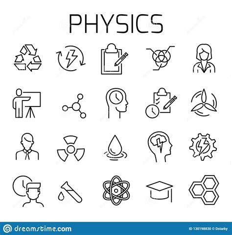 Physics Related Vector Icon Set Stock Vector Illustration Of Geometry