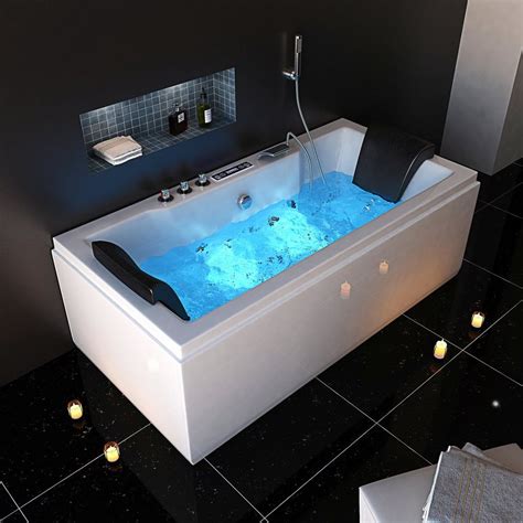 Badewanne bis 170 x 75 cm länge. HOME DELUXE Whirlpool-Badewanne »White M Light«, (3-tlg ...