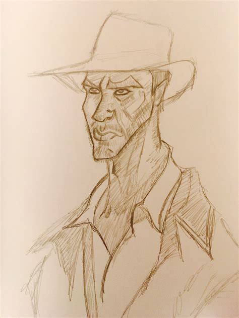 Indiana Jones Sketch On Pratt Portfolios