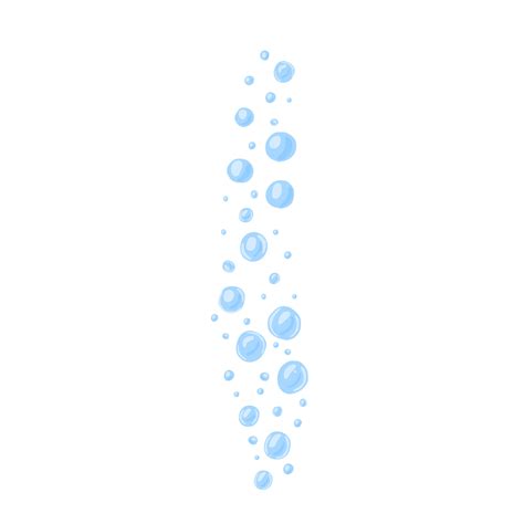 Bubble Water Isolated On White Background Cartoon Cute Blue Color In