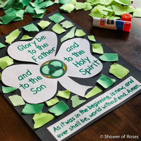 Blessed Trinity Shamrock Glory Be Prayer Poster Catechism Craft With