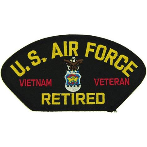 Us Air Force Vietnam Veteran Retired Emblem Black Patch 4 Inch