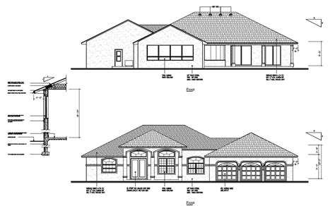 D House Elevation Design CAD Drawing Cadbull