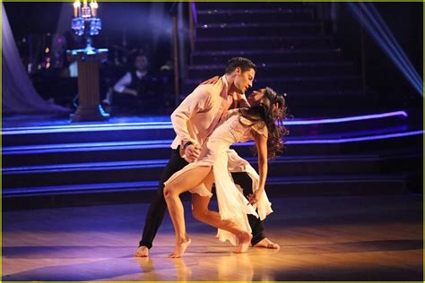 Janel Parrish And Val Chmerkovskiy Nearly Kiss During Perfect Dwts