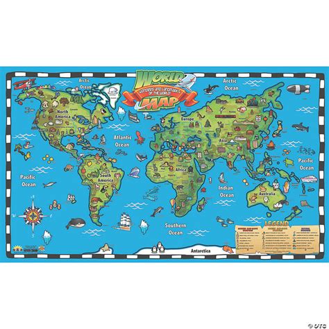 Popar Kids World Map Interactive Wall Chart Oriental Trading