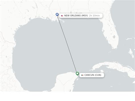 direct non stop flights from cancun to new orleans schedules