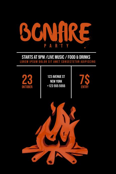Bonfire Party Flyer Template Postermywall