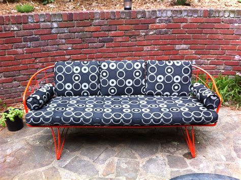 Shop homecrest at chairish, home of the best vintage and used furniture, decor and art. Vintage Homecrest wire patio sofa, powder coated orange ...