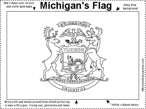 Hi everyone , our newly posted coloringsheet that you coulduse with is state flag of michigan coloring page, published under state flagcategory. Michigan Flag Printout - EnchantedLearning.com